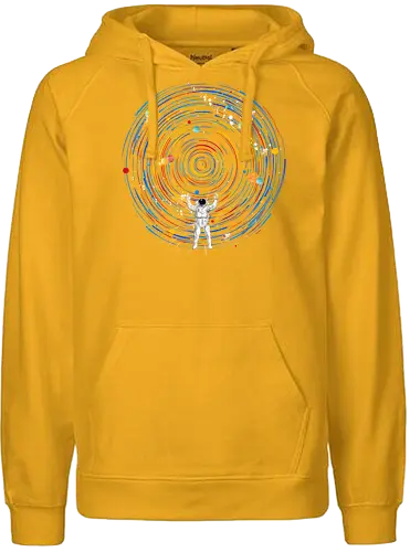 Space DJ - space, music, disc, universe, vinyl, diskjockey, turntable, galaxy - Fairtrade Hoodie