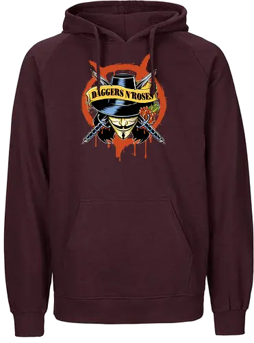 Daggers 'n' Roses - anonymus, guy fawkes, v, vendetta - Fairtrade Hoodie