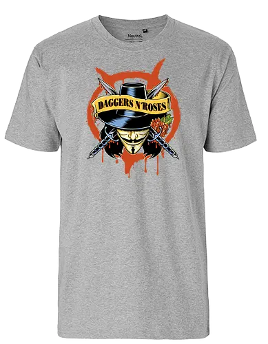 Daggers 'n' Roses - anonymus, guy fawkes, v, vendetta - Fairtrade T-Shirt