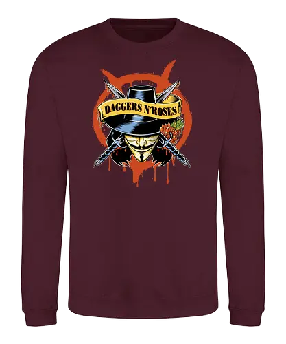 Daggers 'n' Roses - anonymus, guy fawkes, v, vendetta - Sweatshirt
