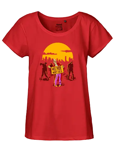 Neez Ride - zombie, need ride, won't eat, promise, undead - Fairtrade Girl Shirt
