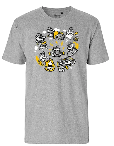 Mario Attacks - mario, attack, videogames, retrogaming, Derp - Fairtrade T-Shirt