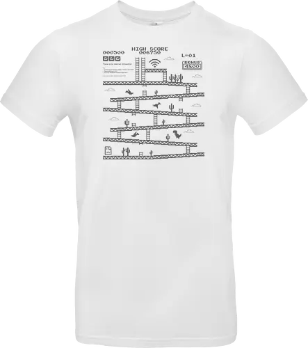 Internet Kong - internet, no internet, wlan, dinosaur, jump'n'run, platformer, classic games, videogames - Standard T-Shirt
