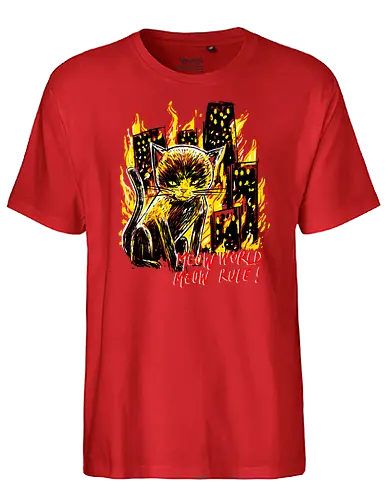 My World - cat, katze, meow, Statement - Fairtrade T-Shirt