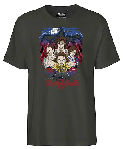 Stranger Shonen - Strange, anime, mashup, 80s, tv, binge - Fairtrade T-Shirt