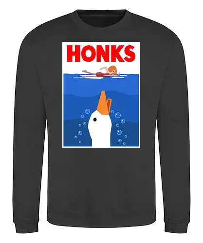 HONKS - Honk, Untitled Goose Game, goose, jaws, der weiße hai, movie, mashup, horror - Sweatshirt