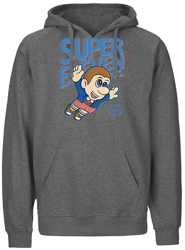 Super Eleven - stranger kids, eleven, will, mike, dustin, lucas, tv, series, mashup, retro, games - Fairtrade Hoodie