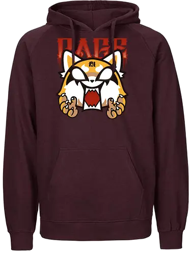 Rage - aggretsuko, anime, manga, yeti, sanrio - Fairtrade Hoodie
