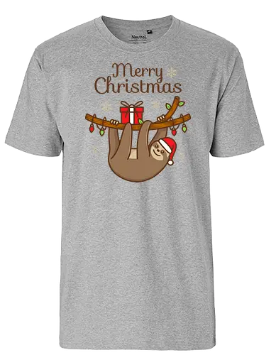 Slothy Christmas - sloth, faultier, christmas, weihnachten, Advent - Fairtrade T-Shirt