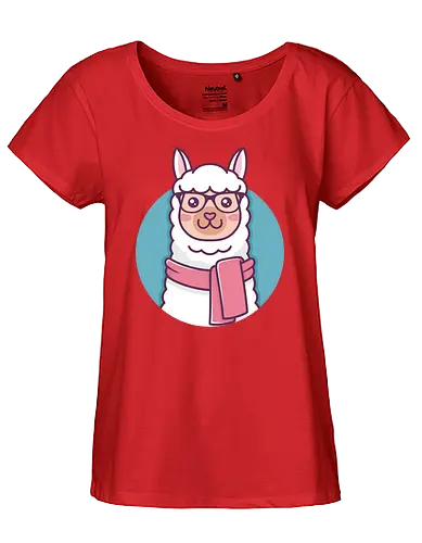 Hipster Llama - lama, llama, hipster, fun, animal - Fairtrade Girl Shirt