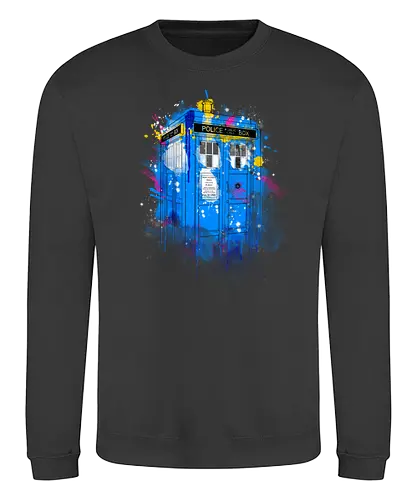 tardisplash - doctor, tardis, who, timetravel - Sweatshirt