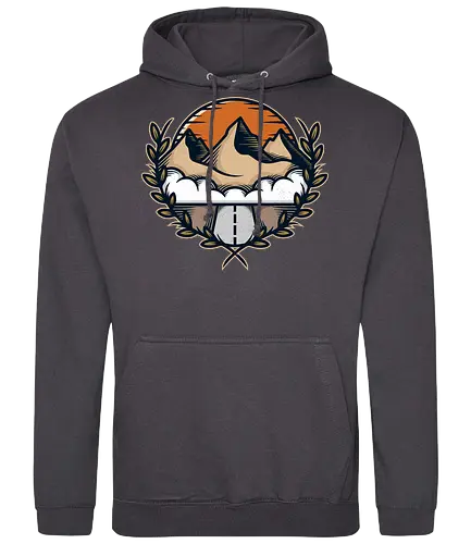 Mountain Laurel Wreath - nature, mountains, Road, crest - Standard Hoodie