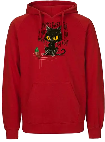 not sorry - cat, plants, No regret, Snky - Fairtrade Hoodie