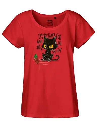 not sorry - cat, plants, No regret, Snky - Fairtrade Girl Shirt