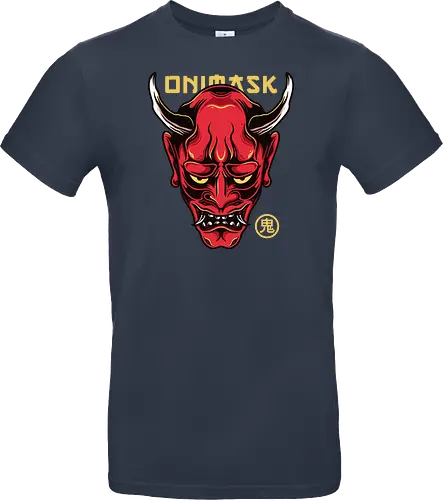 Japanese Oni Mask Tattoo Art Style