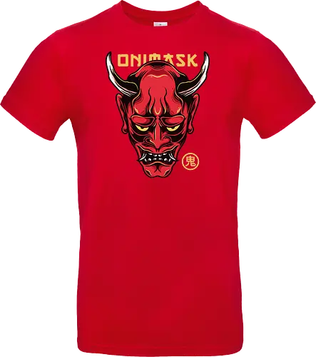 Japanese Oni Mask Tattoo Art Style
