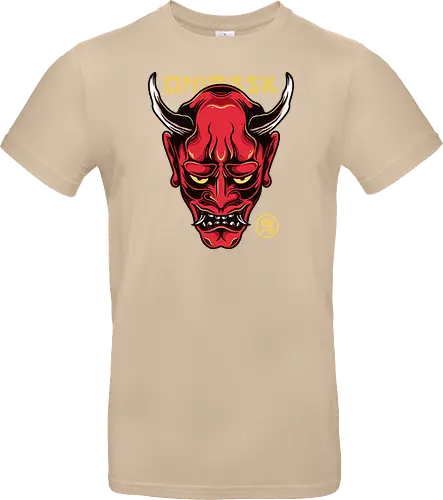 Japanese Oni Mask Tattoo Art Style