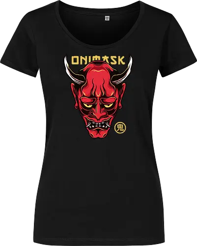 Japanese Oni Mask Tattoo Art Style