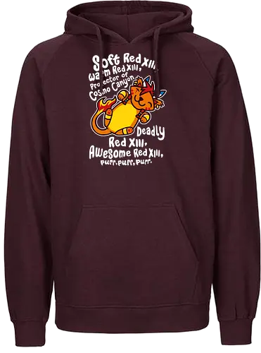 Soft Red XIII - red, cosmo, canyon, final, fantasy - Fairtrade Hoodie