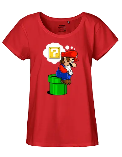 The Thinker Plumber - mario, tube, Denker - Fairtrade Girl Shirt