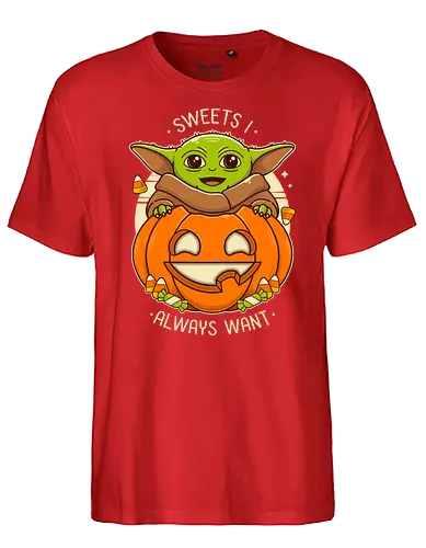 Sweets I Always Want - halloween, scifi, pumpkin, mashup - Fairtrade T-Shirt