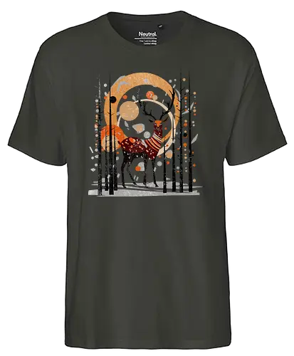 Mid century deer - deer, reh, hirsch, art - Fairtrade T-Shirt