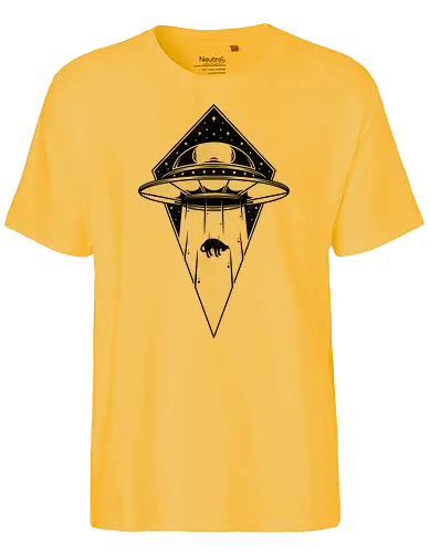 Space Catventures - cat, alien, Abduction, horror, fun - Fairtrade T-Shirt