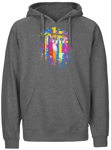 Rainbow tardis - tv, timetravel, doctor - Fairtrade Hoodie