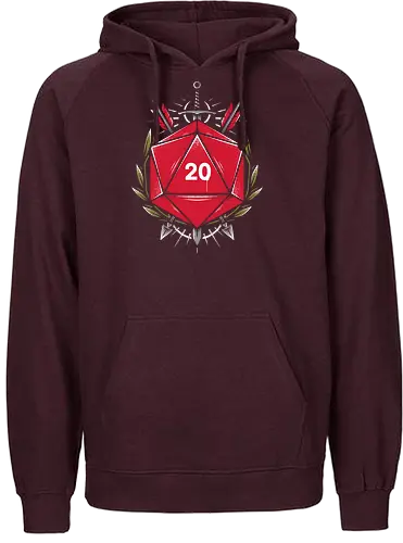 Dice Crest - pen and paper, rpg, roll 20, 20, dice, Die, würfel, critical roll - Fairtrade Hoodie