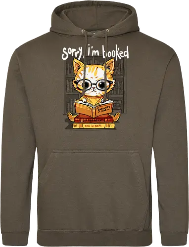 Sorry,I'm booked - cat, katze, book, buch - Standard Hoodie