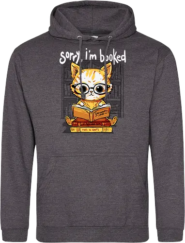 Sorry,I'm booked - cat, katze, book, buch - Standard Hoodie
