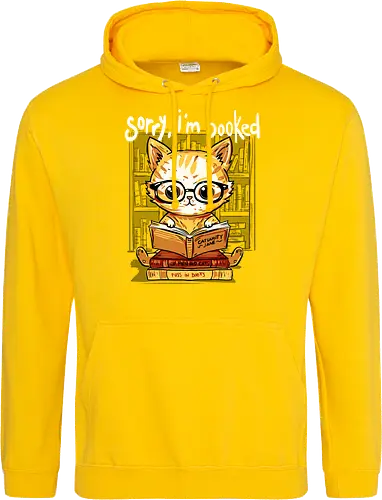 Sorry,I'm booked - cat, katze, book, buch - Standard Hoodie