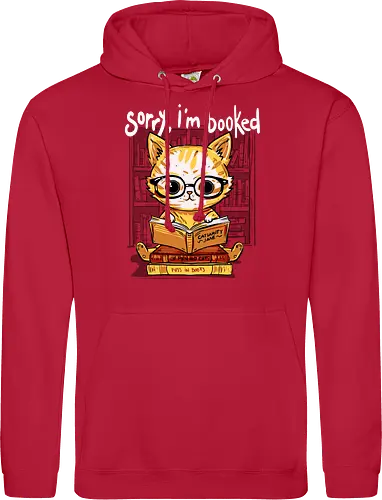 Sorry,I'm booked - cat, katze, book, buch - Standard Hoodie