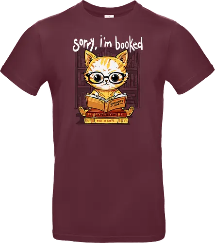Sorry,I'm booked - cat, katze, book, buch - Standard T-Shirt