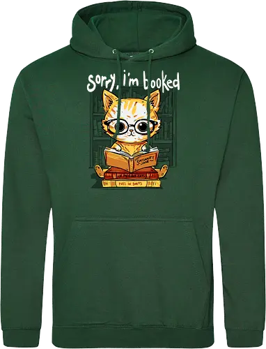 Sorry,I'm booked - cat, katze, book, buch - Standard Hoodie