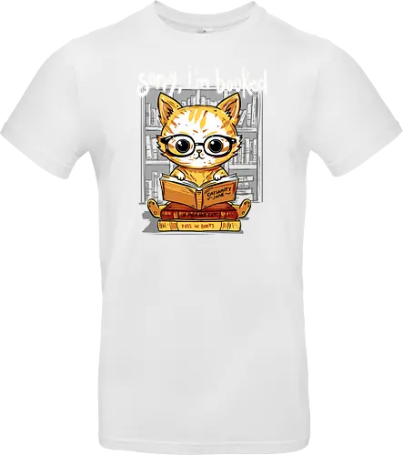 Sorry,I'm booked - cat, katze, book, buch - Standard T-Shirt