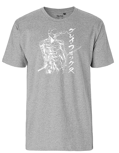 Gray Cyborg Jaeger - metal, fox, gaming, gr - Fairtrade T-Shirt