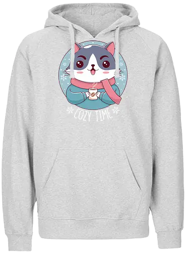 Cozy Time - Cozy, chill, cat, katze, winter, Kakao, cocoa, t - Fairtrade Hoodie