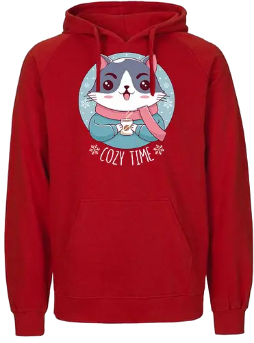 Cozy Time - Cozy, chill, cat, katze, winter, Kakao, cocoa, t - Fairtrade Hoodie