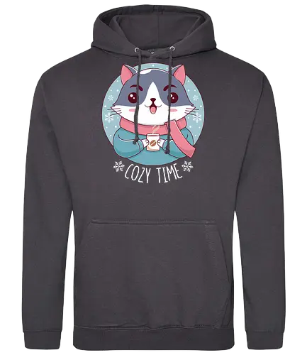 Cozy Time - Cozy, chill, cat, katze, winter, Kakao, cocoa, t - Standard Hoodie