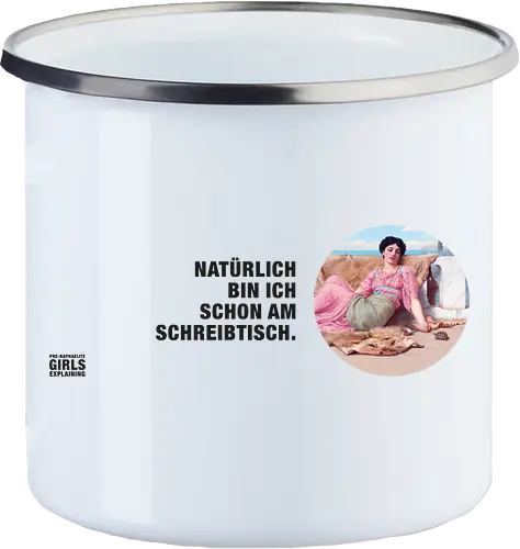 Am Schreibtisch - Emailletasse