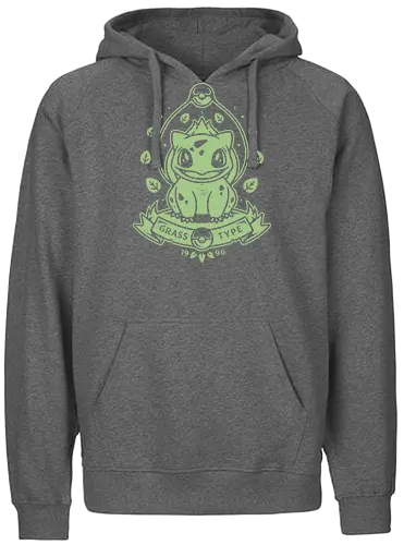 Green Grass Type - pocket, monster, grass, pflanze - Fairtrade Hoodie