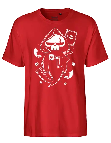Coffee & Paperwork - ghost, skeleton, reaper, death - Fairtrade T-Shirt