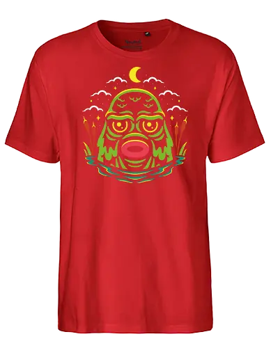 Lagoon at Night - monster, green, Lake - Fairtrade T-Shirt