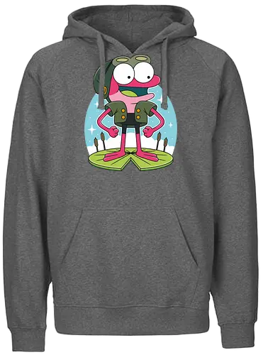 Pink Frog - Frog, Water lily, Lake - Fairtrade Hoodie