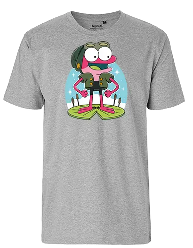 Pink Frog - Frog, Water lily, Lake - Fairtrade T-Shirt