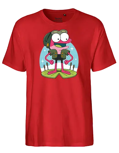 Pink Frog - Frog, Water lily, Lake - Fairtrade T-Shirt