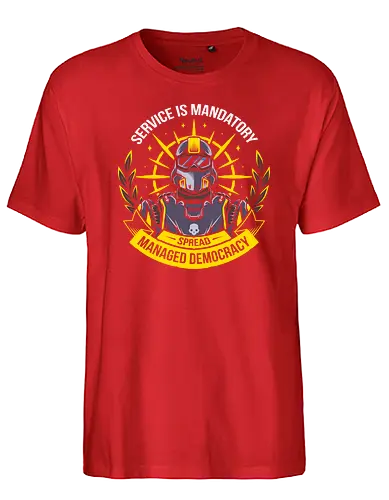 Spreading Democracy - hell, diver, bug, alien, shooter, gaming - Fairtrade T-Shirt