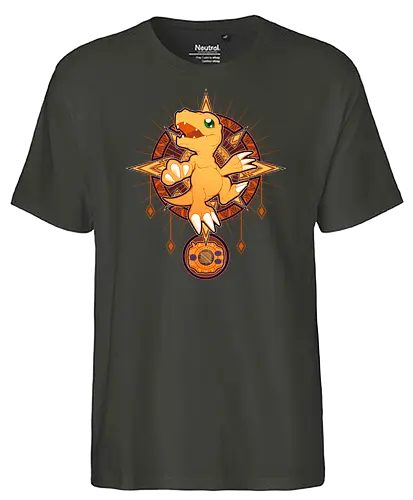 Crest of Courage - digital, monsters, courage, mut, dino - Fairtrade T-Shirt