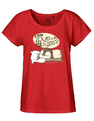 Let me Sleep - animal, cute, kawaii, sleep, pinguin - Fairtrade Girl Shirt
